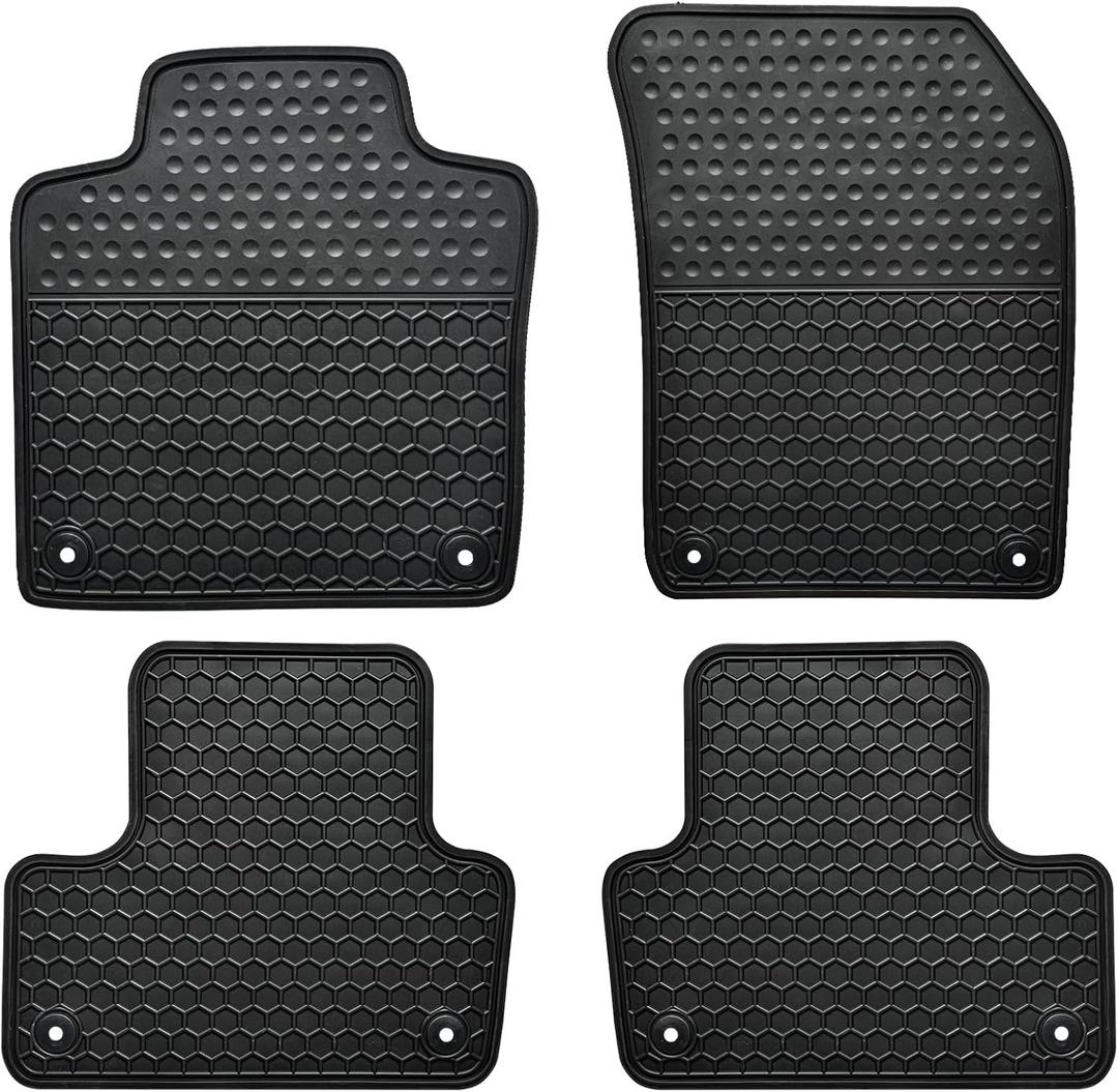 Matericuo Car Floor Mats Custom Fit for Volvo XC60 Hybrid 2018-2025 Black Rubber Auto Liner Mats All Weather Protection Odorless