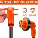 30 Amp RV Extension Cord,50 ft,Heavy Duty Generator Extension Cord with LED Power Indicator,30 AMP Female 90 Twist Lock Adapter with Reverse Polarity Lamp,NEMA TT-30P to L5-30R,120V/125V