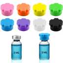 3ml Glass Vial Caps, Peptide Vial Caps, Silicone Protective Caps for 1ml 2ml 3ml Glass Vials, Reusable Vial Covers for Peptide Storage and Vial Boxes (8Pcs / 8Colors)