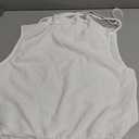 SHENHE Women's Summer Tie Knot Mock Neck Sleeveless Blouse Dressy Casual Going Out Top White Medium