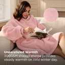 Bedsure Wearable Blanket Hoodies for Women- Gifts for Girlfriend, Warm Cozy Fluffy Birthday Valentines Day gifts for Him Her Women Wife, Soft Sweatshirt, Oversized Hooded Blankets With Sleeves, Pink (Standard)