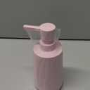 Small Soap Dispenser for Bathroom and Kitchen, Modern Farmhouse Striped Style Plastic Hand Soap Dish Soap Dispenser with Pump Matte Pink for Girls