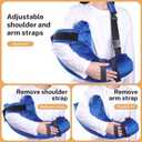 Shoulder Pillow Rotator Cuff Pillow for Post Surgery - Arm Sling Pillow for Side Sleepers, Shoulder Pain Relief & Immobilizer for Frozen Shoulder, Neck Support Cushion with Strap (Blue)