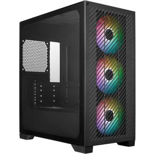 Cooler Master Elite 301 Micro-ATX High Airflow Minimalist PC Case, 365mm GPU Max, Compatible RTX 5080|RX 7090 XT, 280mm AIO Max, Type C, Tempered Glass, Triple 120mm aRGB PWM Fan, Intakes Grill