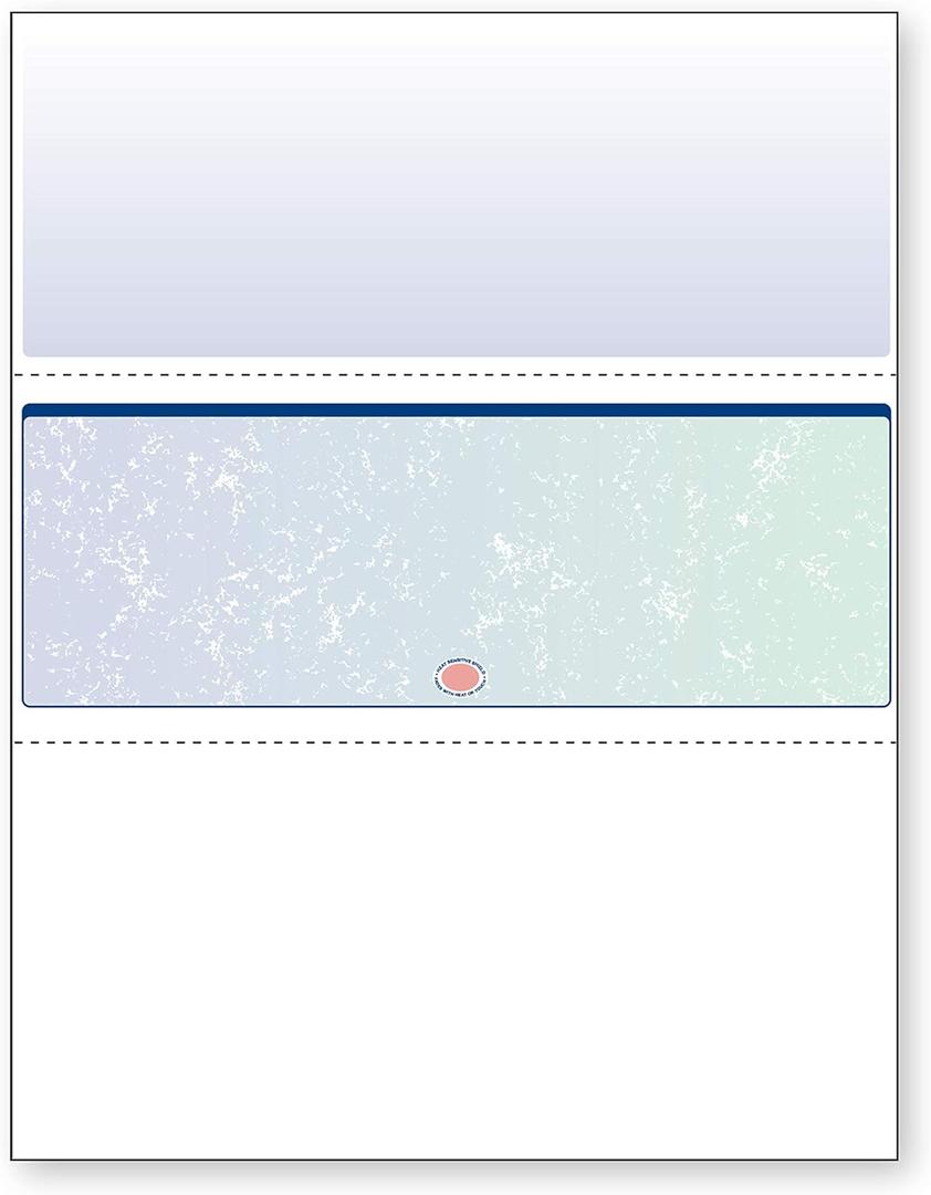 DocuGard Blue/ Green Prismatic Middle Check, 8.5 x 11 Inches, 24 lb, 500 Sheets, 1 Check Per Sheet (04535)