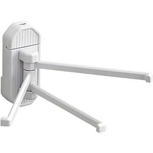 EasyGrip Swivel Towel Rack  Wall Mounted 3-Arm Plastic Towel Holder, No Drilling, Adhesive Mount, 180 Rotating Bars, Space-Saving Organizer for Bathroom, Kitchen & Laundry (White)