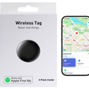 Air Tracker Tags-4 Pack, 2025 New [Apple MFi Certified], Bluetooth Tracker Work with Apple Find My (iOS Only), Replaceable Battery Last 2 Years,Item Finder for Luggage/Key/Suitcase,with Diverse Holder