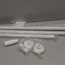 Tension Rod 51-145Inch, Extra Long Curtain Rod No Drilling for Window or Bathroom, Outdoor Curtain Rods for Patio, Easy to Install, Never Rust, Rod Diameter 1.26 Inches-White