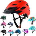 Kids Bike Helmet,Bavilk Kids Boys Girls Bike Helmets with LED Light Detachable Visor Children Youth Teen Multi-Sport for Skating Cycling Scooter Skateboard Adjustable & Lightweight 19.7"-22.4" (Matte Red)