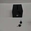 Uniclife Black Acrylic Donation Box for Fundraising 6.2" x 4.7" x 4" Suggestion Box with Slot and Lock Plastic Ballot Boxes with Sign Holder Storage Container for Voting Charity Tip Collection (1 Pack)