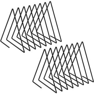 2 Pcs Triangle Desk File Organizer, 7 Slots Desktop Magazine Holder File Sorter,Metal Documents Rack Bookshelf Organizer for Office School Home, Black