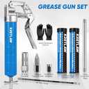 Mini Grease Dispenser (3000PSI) with Double 3oz Cartridge Grease and 12'' Flex Hose, Reinforced Coupler for Automotive, Marine