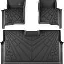 KARPAL Floor Mats Fit for 2010 2011 2012 2013 2014 Ford F-150 Crew Cab Custom Fit TPE F150 1st & 2nd Row Floor Liners - 3 PCS