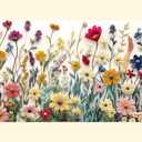 Puzzles for Adults 1000 Pieces, Wildflower Jigsaw Puzzles - Dance of Wildflowers, Impossible Wildflower Puzzle for Seniors Families, 27.56 x 19.69 Inches, 1:1 Poster, Letter on The Back