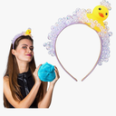 Suncalla Duck and Soap Bubble Headband Loofah and Soap Costume Halloween Cosplay Party Hair Accessory Shower Loofah Halloween Costume Attire Accessory Fun Headband for Adult Role Play Funny Carnival