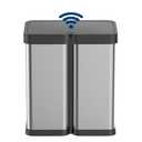 Garvee 16 Gallon Motion Sensor Trash Can - 2x30L Dual Compartment Automatic Garbage Can, Fingerprint-Resistant Stainless Steel Recycling Bin for Kitchen, Living Room, Office, Silver