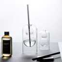 Empty Glass Fragrance Reed Diffuser Bottles,for Essential Oil, with 16pcs Black Reed Sticks,Minimalist Decor,2pcs/Set.