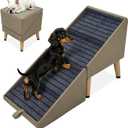 17.3" H Dog Stairs for Small Dogs, 2-in-1 Pet Steps & Ottoman - Foldable Dog Ramp for Couch, Sofa,Bed with Premium Leather, Non-Slip Wooden Pet Stairs for Puppy Senior Injured Dogs