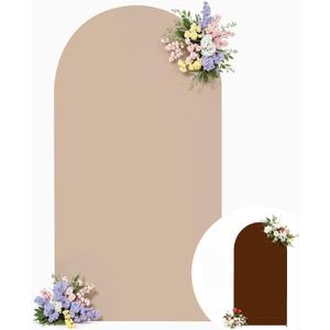 Wedding Arch Backdrop Cover, 7.2FT Nude Brown Arch Cover Stretchy Backdrops, Double-Sided Arch Stand Covers for Wedding Ceremony, Baby Shower, Birthday Party Decoration