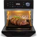 Nuwave 2026 Air Fryer Oven & Grill Comb, Plug-in Powered Grill Plate for True Char Flavor & Marks, 2-Layer Glass Door, Cooler Exterior, 150 Presets, Temp Probe, 500F, Stainless Steel, 700/1500/1800W, 15.5qt Capacity