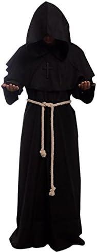 GOLDSTITCH Friar Medieval Hooded Monk Renaissance Priest Robe Costume Cosplay, XL