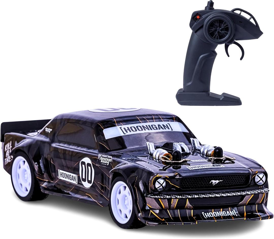 Flybar Hoonigan, Mustang Remote Control Car for Kids  RC Car, RC Cars, Race Car, 3.7V, 2.4 GHz, Detailed Replica Design, USB Rechargeable Battery Included, 1:32 Scale, 100 ft Range, 4 Mph