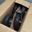 10 Inch Pneumatic Casters Set of 4 (2 Swivel/2 Rigid),Heavy Duty Casters,Tolerable 1300 LBS,Rubber Knobby Tread for Workbench, Cart, Trolley,Wagon and Shelves