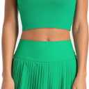 Lemedy Women Padded Sports Bra Fitness Workout Running Shirts Yoga Tank Top (Green, S)