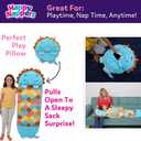 Happy Nappers Pillow & Sleepy Sack- Comfy, Cozy, Compact, Super Soft, Warm, All Season, Sleeping Bag with Pillow- Medium 54 x 20, Triceratops