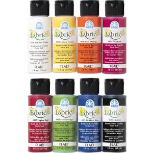 FolkArt Brush on Fabric Acrylic Paint Beginner Set (2-Ounce),