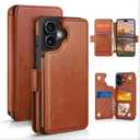 RingPi Designed for iPhone 17 6.3" Case Wallet with Card Holder,[Full Front & Back Protection][Magnetic Clasp Cover][RFID Blocking Leather] Shockproof,Unisex Case for Apple 17, Light Brown