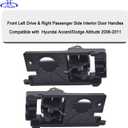 2Pcs Interior Door Handles for Hyundai Accent 2006 2007 2008 2009 2010 2011, Front Left Driver & Right Passenger Side Replaces# 826101E000, 826201E000, Textured Gray