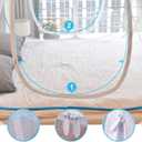 Mosquito Net Pop Up with Net Bottom Ultra Large Bed Canopy Tent Portable with 2 Entries Folding Design Bed Netting for Bedroom, Camping, 79 x71x59 inch