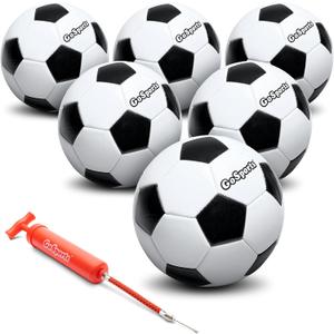 GoSports Classic Black and White Soccer Balls - Single or 6 Pack - Sizes 3, 4, 5 with Ball Pump