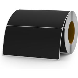 Black Color Coding Labels 2  4 Inches Rectangle Vinyl Self-Adhesive Stickers Waterproof Name Tags Removable Roll for Office School Home 500 PCS