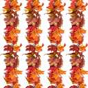 4 Pack Fall Garland Maple Leaf, 5.9Ft/Piece Hanging Vine Artificial Autumn Foliage Garland Decor for Home Thanksgiving Halloween Party Christmas Decorations
