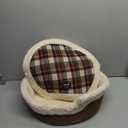 Cat Bed Cave Enclosed Self Warming Hideaway with Detachable Lid & Mat, Covered House for Indoor Kitten & Kitty (Brown)