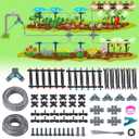 240FT Quick-Connect Drip Irrigation System, Garden Watering System 1/4" & 1/2" Fast-Lock Tubing, Adjustable Nozzles Emitters for Outdoor Raised Garden Beds,Greenhouse, Lawn, Patio