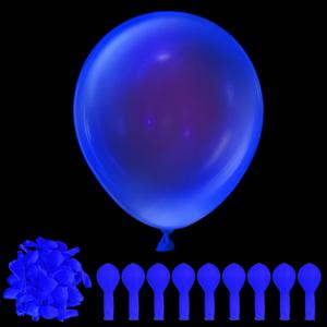 100 Pcs UV Neon Blue Balloons 12 inch Neon Party Supplies, Balloons, Glow in the Dark for Birthday, Graduation, Baby Shower,Wedding, Anniversary Valentines Party Decorations