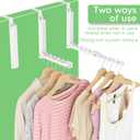Over the Door Hooks, Extended Over the Door Clothes Hanger with 10 Ridges,Space-Saving Over the Door Rack,Door Hooks for Hanging Clothes,Larger Capacity Over the Door Hanger (2, White)