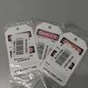 3 x Accuform TMS111CTM PF-Cardstock Bilingual Spanish Safety Tag, Legend "Danger DO NOT Enter", 5.75" Length x 3.25" Width x 0.010" Thickness, Red/Black on White (Pack of 5)