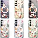 for Samsung Galaxy S24 Case, Compatible with MagSafe, Cute Kawaii Christmas Snowman Magnetic Phone Case, Clear Soft Slim Fit Shockproof Protective Cover for Women Girls