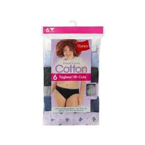 Hanes Women's Panties Pack, High-cut Cotton Briefs, Hi-cut Cotton Underwear, 6-pack (Colors May Vary)