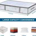 4 Packs Under Bed Storage Containers Bins, Humid-Proof Plastic Underbed Storage Bins, Closet Organizers and Clothes Storage Bags, Under the Bed Blanket Storage with Handles for Clothes,Bedroom