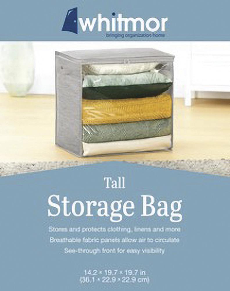 Whitmor Tall Storage Bag, Size 14.2"x"19.7in Whitmor Tall Storage Bag, Size 14.2"x"19.7in