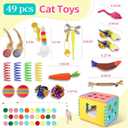 Natheeph Cat Toys for Indoor Cats, Interactive Cat Toy 49pcs Including Cat Wand Toy & Cat Feather Toys Refills, Funny Kitten Toys with Play Tent, Springs, Balls for Bored Indoor Cats Exercise & Chase