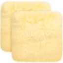 Drydiet 2 Pcs Natural Sheepskin for Bed Sores and Skin Imitation Wool Medical Sheepskins with Non-Slip Back for Pain Relief and Discomfort, Wool Seat Pad, 17 in x 17 in (Square,Beige)