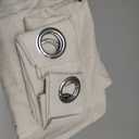 NICETOWN Natural Linen Doorway Curtains 80 inches Long, Grommet Thick Linen Weave Semi Sheer Window Treatments Privacy Assured with Light Filtering for Bedroom/Side Door, W34 x L80