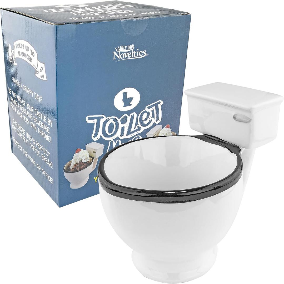 Fairly Odd Novelties Ceramic Toilet Coffee Mug, 12 fluid ounces