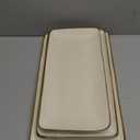 Famiware Serving Platter, Rectangular 15.67/14.1/12.6inch Serving Dishes for Entertaining, Microwave Dishwasher Safe, Stoneware Serving Trays for Party, Turkey, Cheese, Ocean Series, Vanilla White